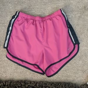 Pink Nike running shorts